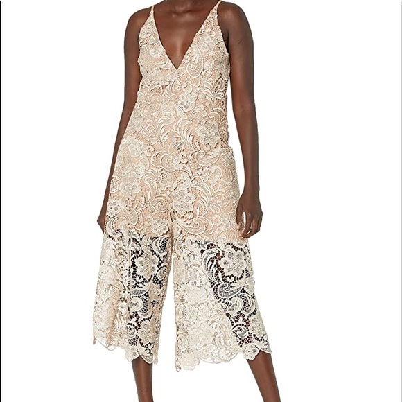 Dress The Population Marion Lace Jumpsuit/Romper Like New!! Fits Size 12 C/D Cup - Picture 3 of 13
